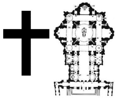 Latin cross & St. Pietro