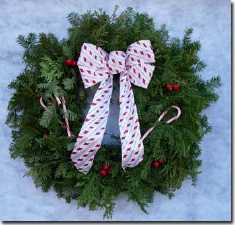 Wreath with candy canes